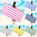 Serviette de plage a rayures sechage rapide absorbante