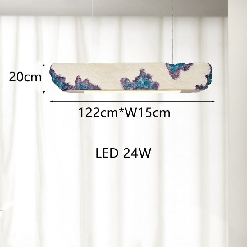 Lustre design longue rectangulaire avec touche coloré Hazel - vue 7 sur 15