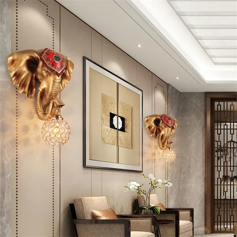 applique murale moderne éléphant décoration créative à LED - vue 4 sur 9