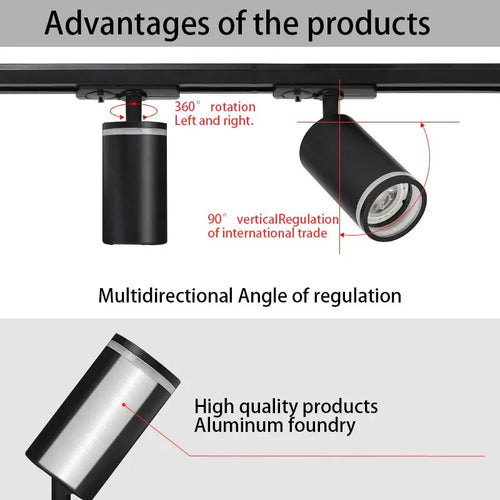 spot led sur rail pour éclairage de magasin et cuisine