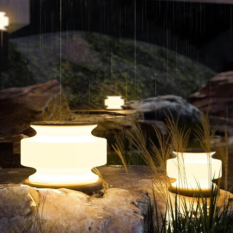 lampe solaire étanche pour éclairage extérieur moderne jardin et paysage - vue 4 sur 8