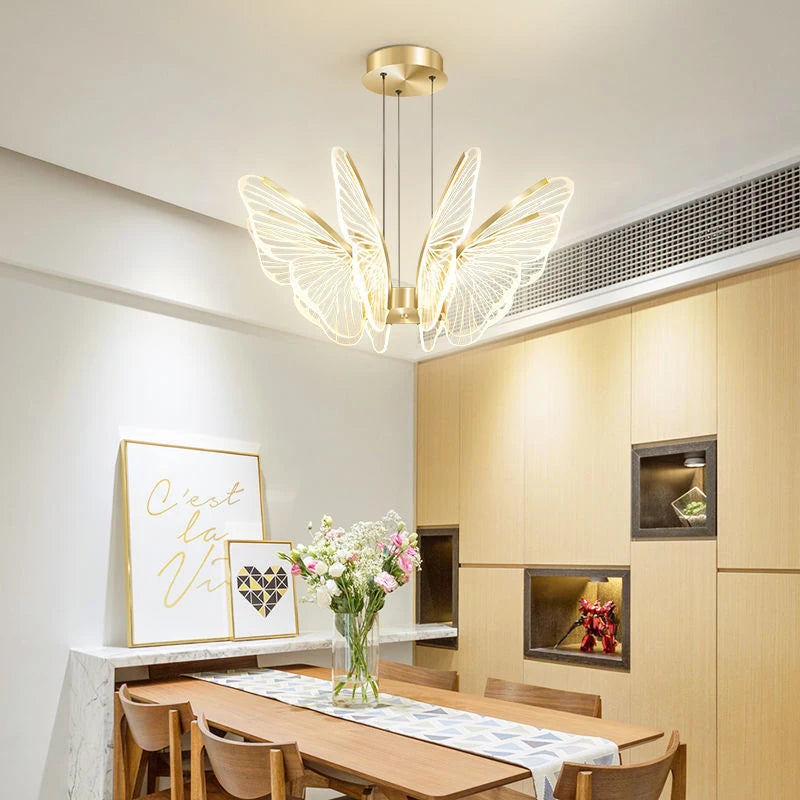 Moonriver éclairage LED papillon lustres salon Table à manger suspension lampe Style moderne suspension pour la maison - vue 5 sur 10