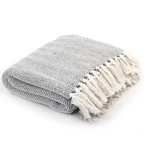 Plaid coton chevrons doux confortable pour salon chambre