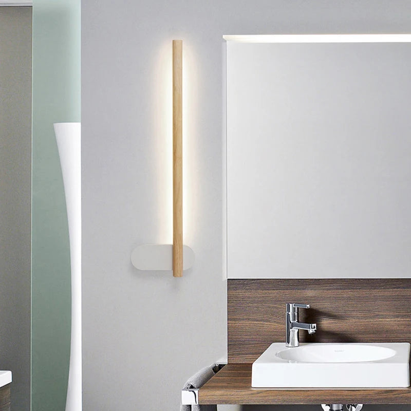 Applique murale nordique réglable en bois et métal minimaliste