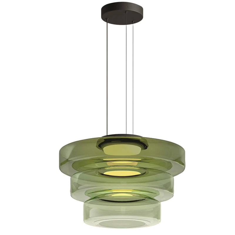 Suspension lustre design moderne en verre pour éclairage d'îlot - vue 2 sur 24