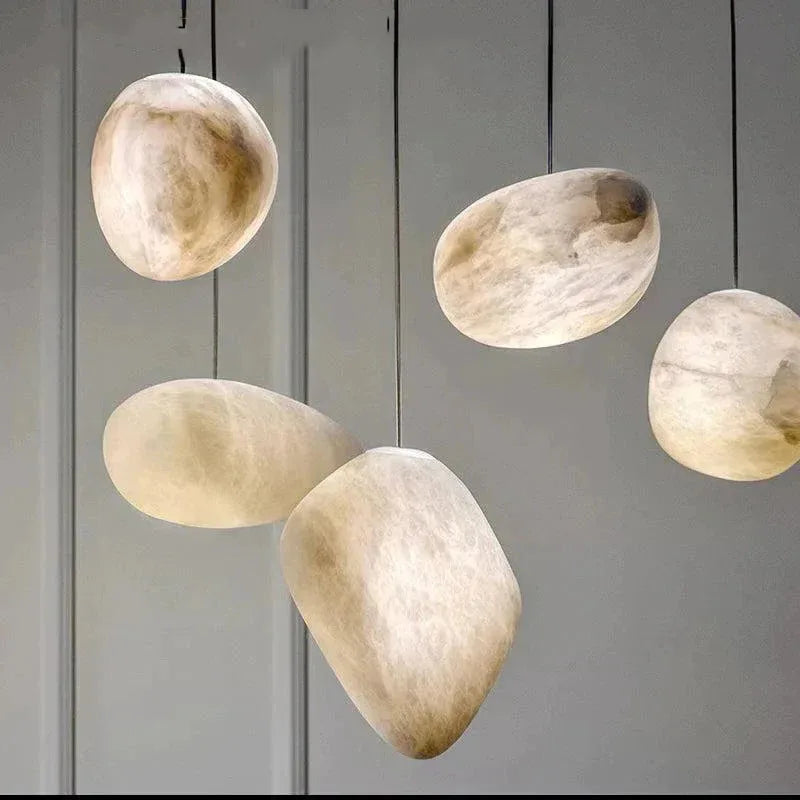 Suspension led en gypse flocon de neige avec texture marbre - vue 3 sur 10