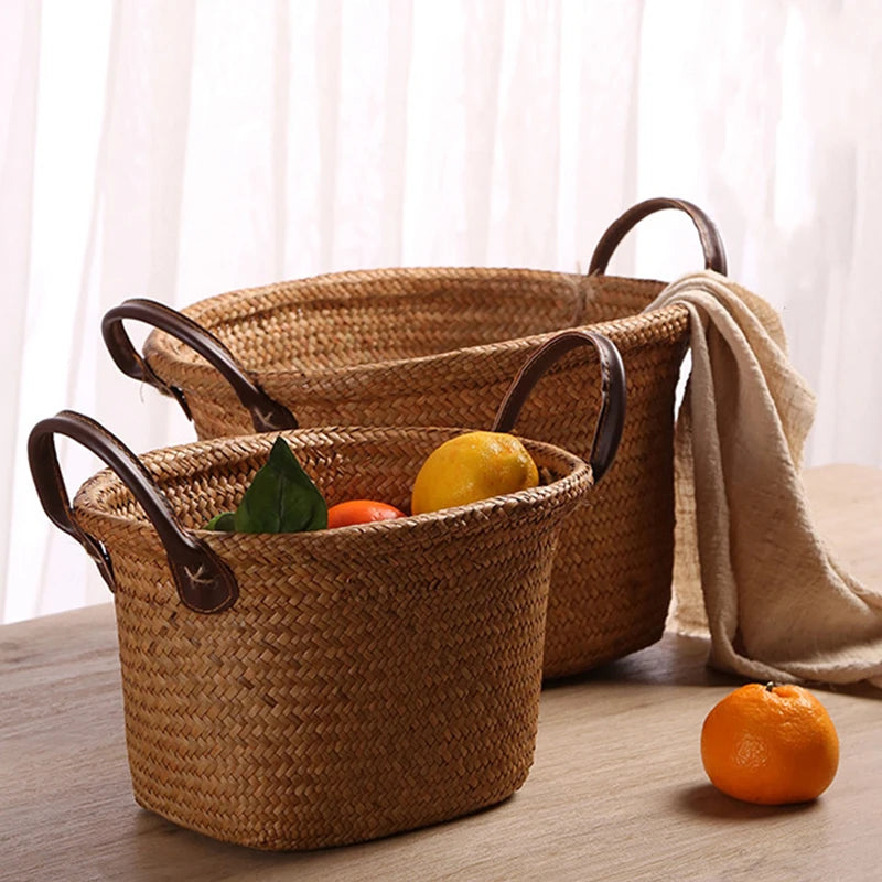 panier en osier pour rangement jouets et plantes - vue 7 sur 8
