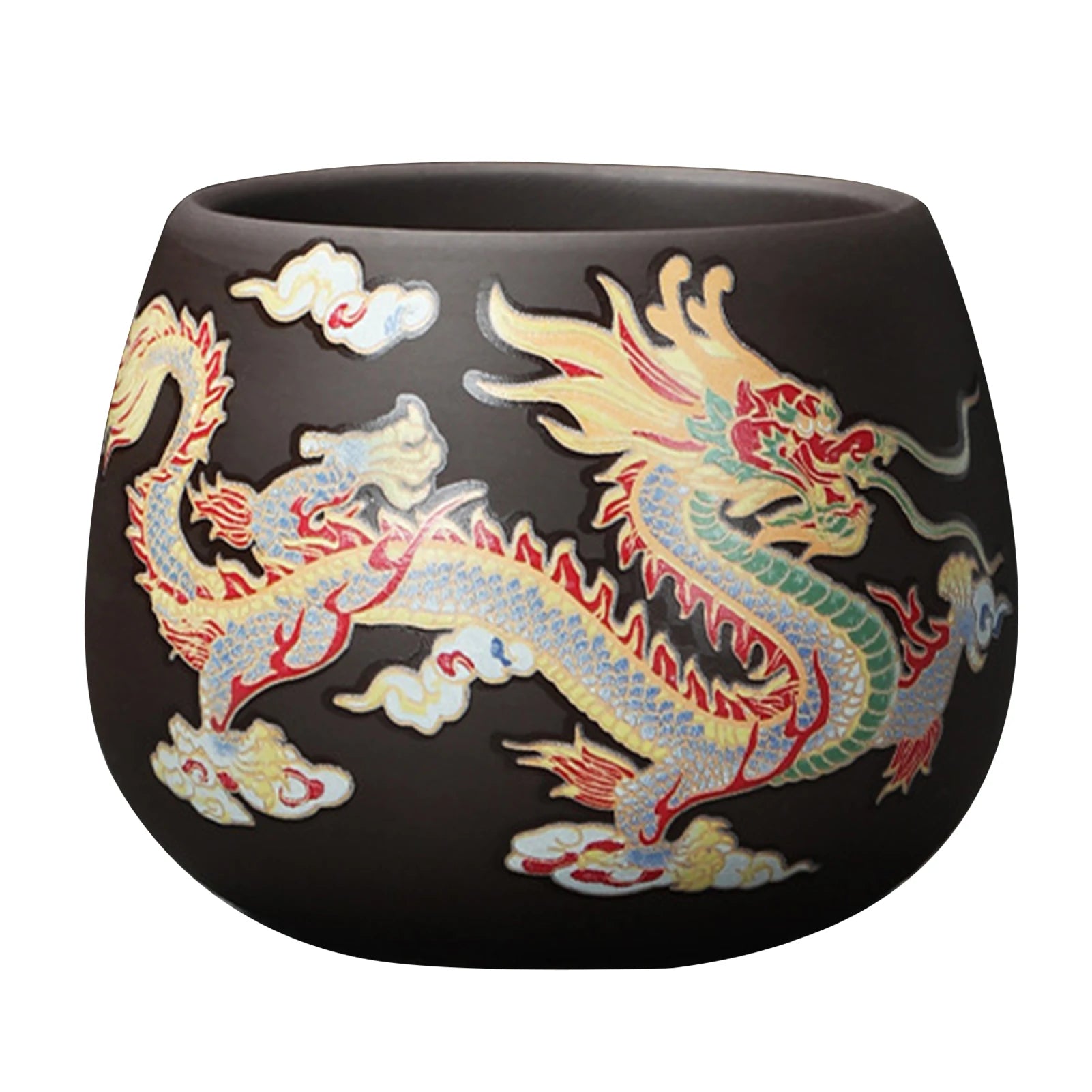 Théière argile dragons phénix style gongfu artisanal