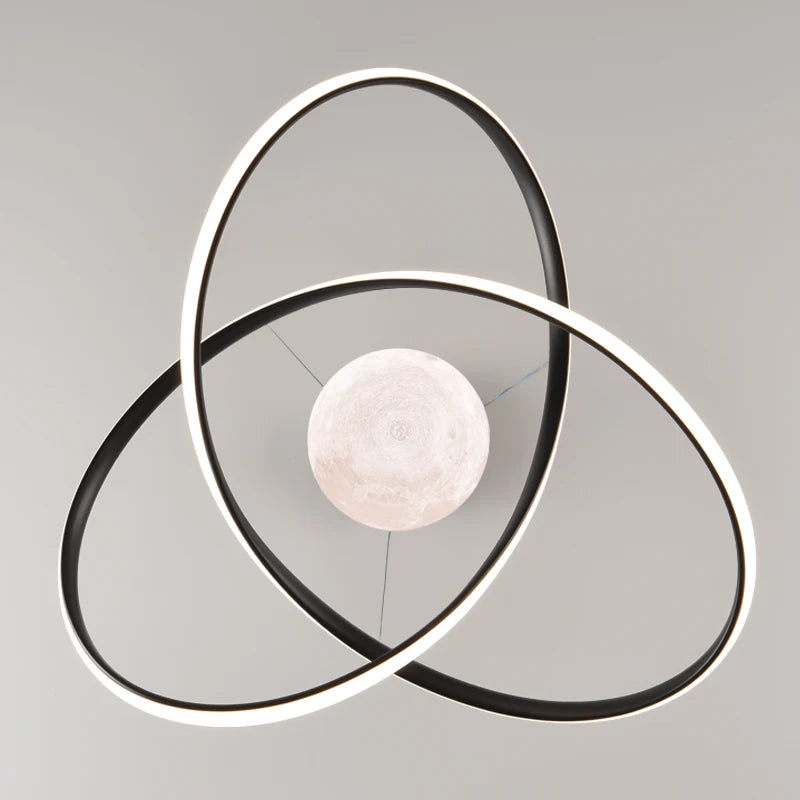 lampes suspendues nordiques style loft avec ampoules lune led