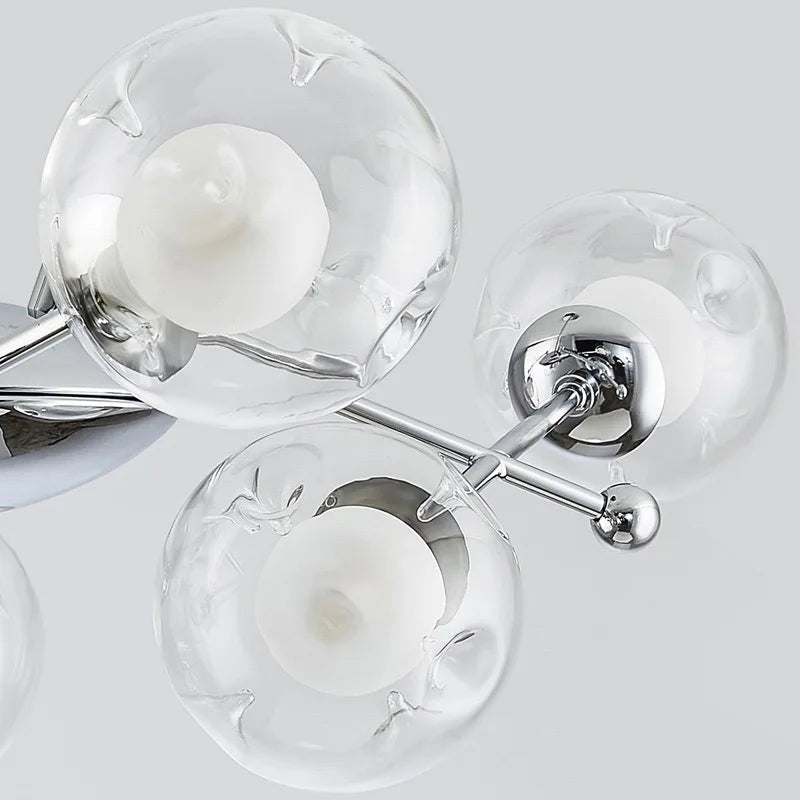 Lustre moderne en verre transparent - vue 5 sur 10