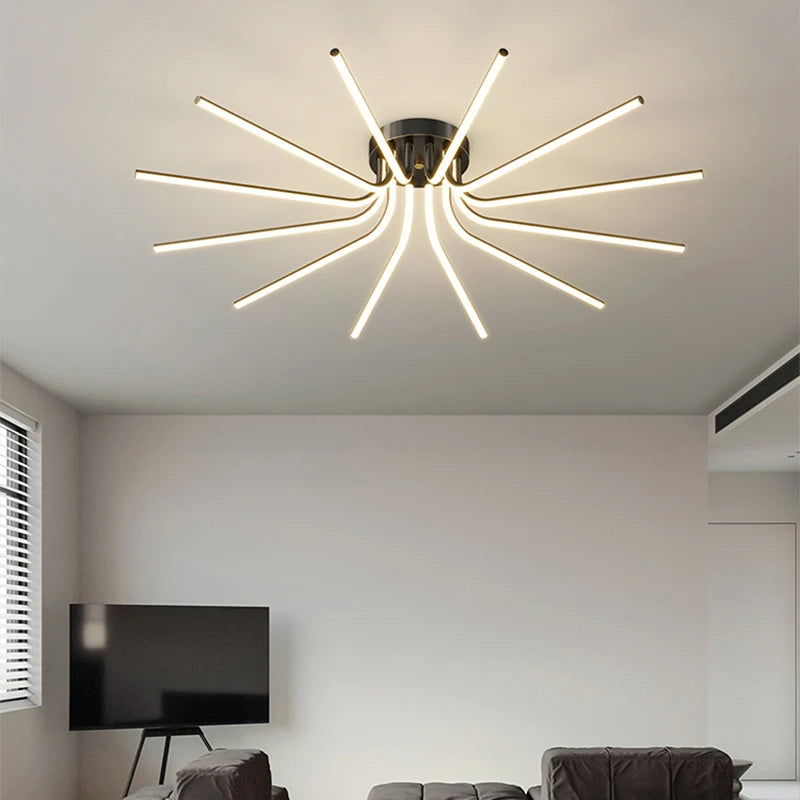 Plafonnier LED en cuivre au design moderne - vue 4 sur 12