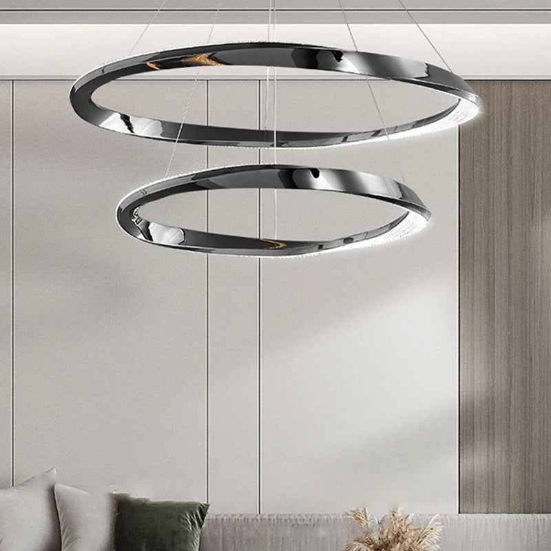 suspension led moderne avec design artistique et télécommande - vue 2 sur 16