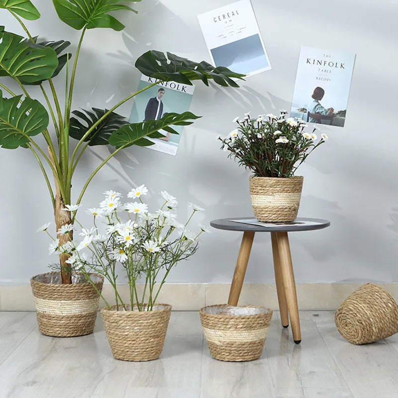 panier en paille pour plantes d'intérieur et d'extérieur - vue 7 sur 28