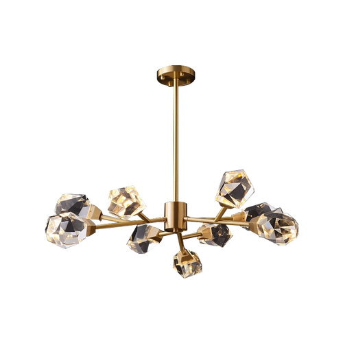 lustre moderne en laiton diamant cristal led de luxe