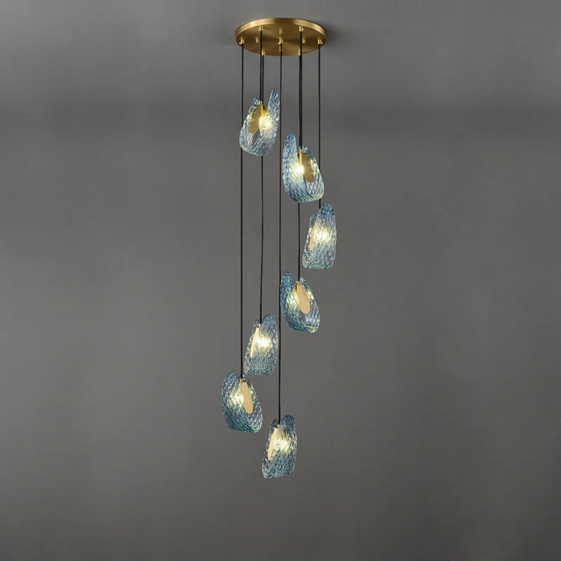 lustre art déco en cuivre pour un éclairage élégant - vue 3 sur 20