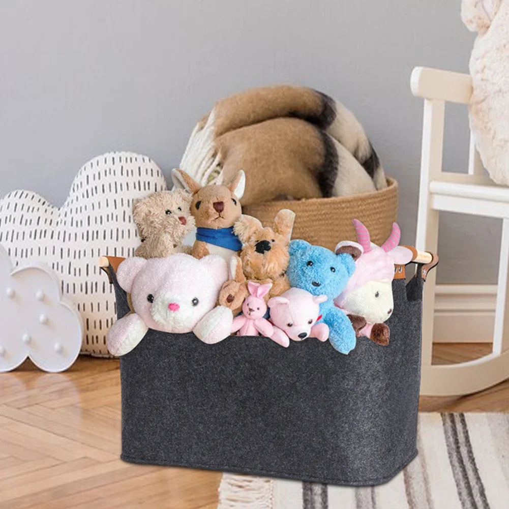 panier en feutre pliable pour rangement bois et vêtements - vue 5 sur 11