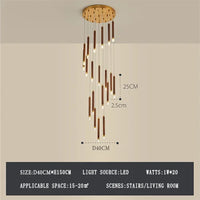 lustre led moderne en noyer pour duplex nordique simple