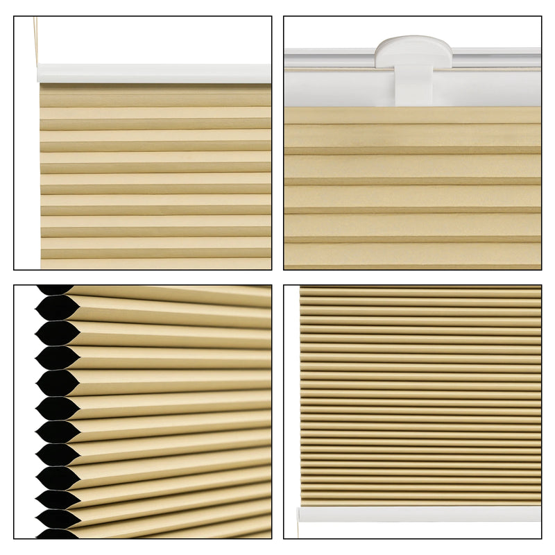 Store plissé alvéolé occultant thermique sans perçage fenêtres