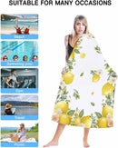 Serviette de bain microfibre citron floral plage absorbante
