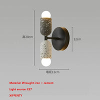 applique murale japonaise en ciment à double tête led