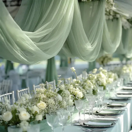 Chemin de table gaze transparente decoration mariage fete