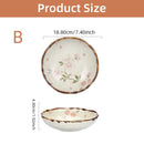 Assiettes creuses ceramique style japonais motif floral