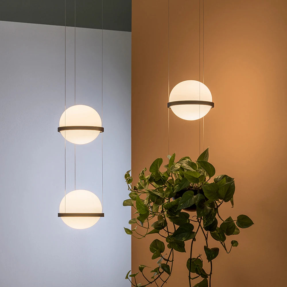 lustre moderne nordique à led avec pot de fleurs suspendu