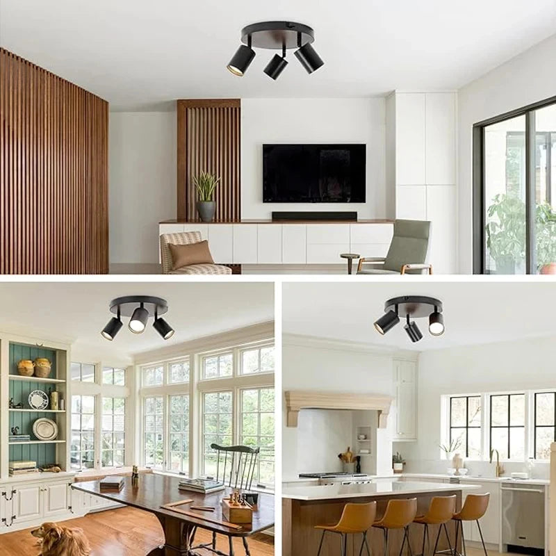 spot led sur rail gu10 à 3 têtes pour éclairage intérieur - vue 7 sur 7