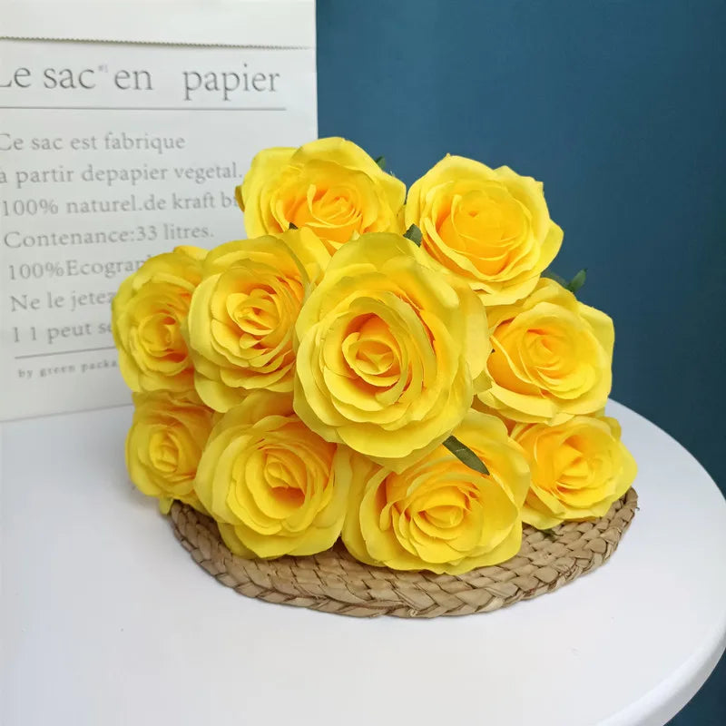 bouquet de roses artificielles pour mariage et décoration intérieure - vue 4 sur 30