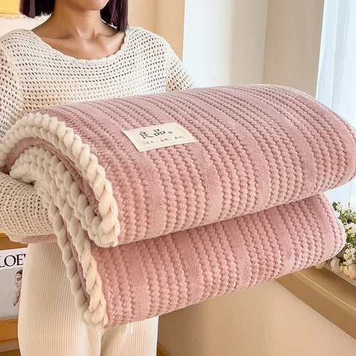 Plaid couverture polaire épaisse douce pour canapé salon