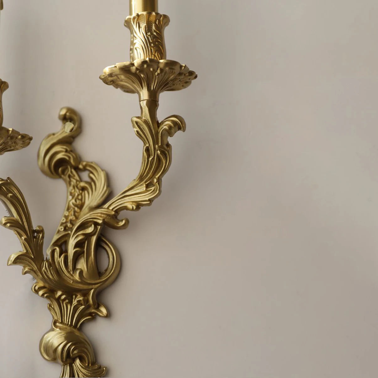applique murale vintage rococo en laiton et cuivre - vue 6 sur 10