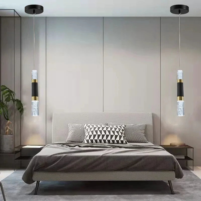 lustre moderne à LED avec lampes à bulles en acrylique suspendu - vue 3 sur 8