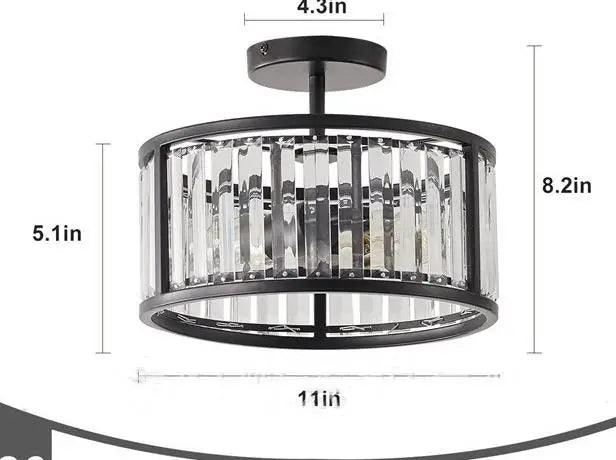 plafonnier industriel rétro style nordique pour éclairage décoratif - vue 11 sur 10