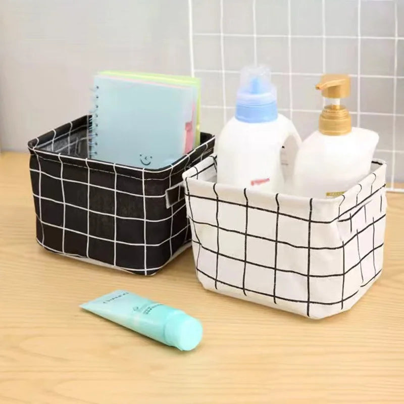 panier de rangement en lin pour bureau et jouets - vue 4 sur 10