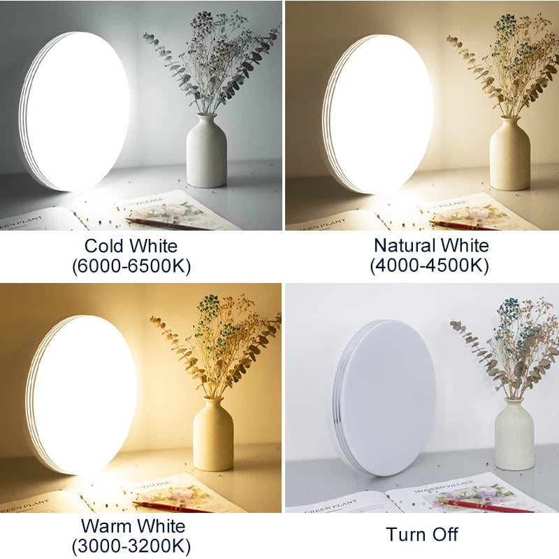 Plafonnier moderne luminaire rond Lustre 24W 36W 48W blanc chaud froid lumière naturelle 110/220V Led lumières décoration pour salon - vue 4 sur 12
