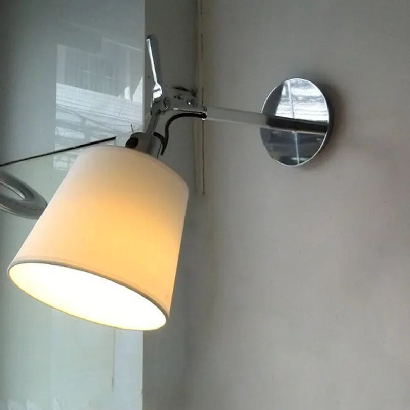 applique murale nordique en tissu design argenté avec support en acier inoxydable - vue 4 sur 11