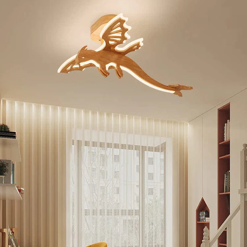 plafonnier led dragon pour enfants style nordique naturel - vue 5 sur 7