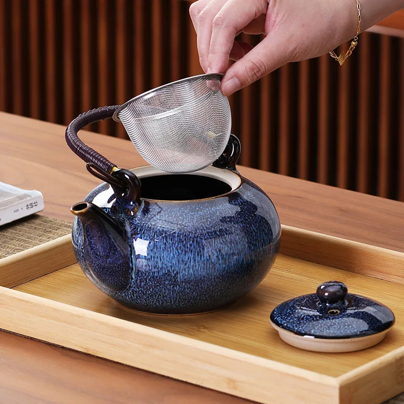 service à thé gongfu japonais porcelaine filtre intégré - vue 3 sur 6