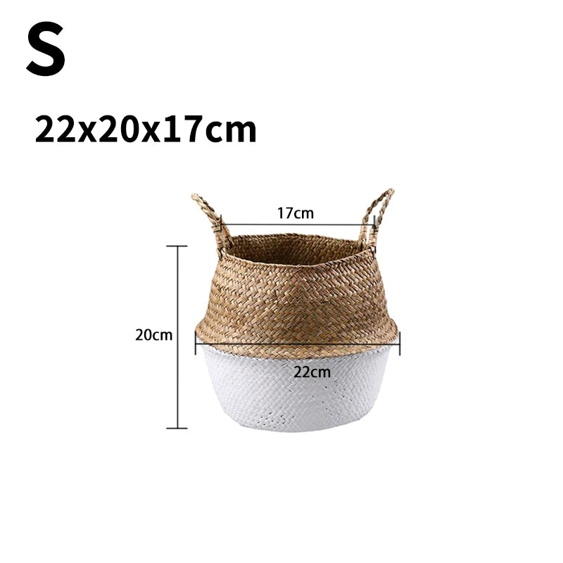 panier suspendu en osier pour rangement et décoration - vue 12 sur 13