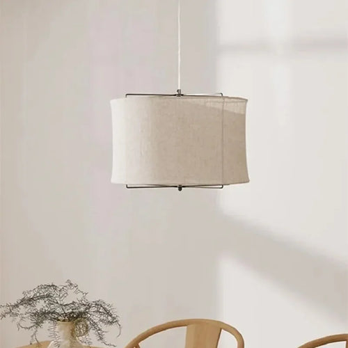 suspension en coton et lin style wabi sabi fait main pour restaurants et hôtels