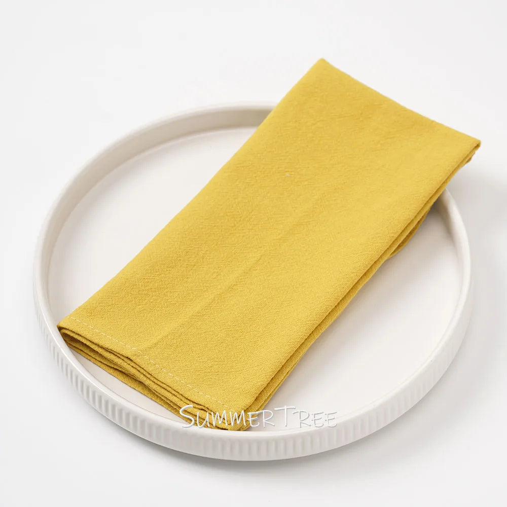 Serviette de table coton lavé vintage lot 10
