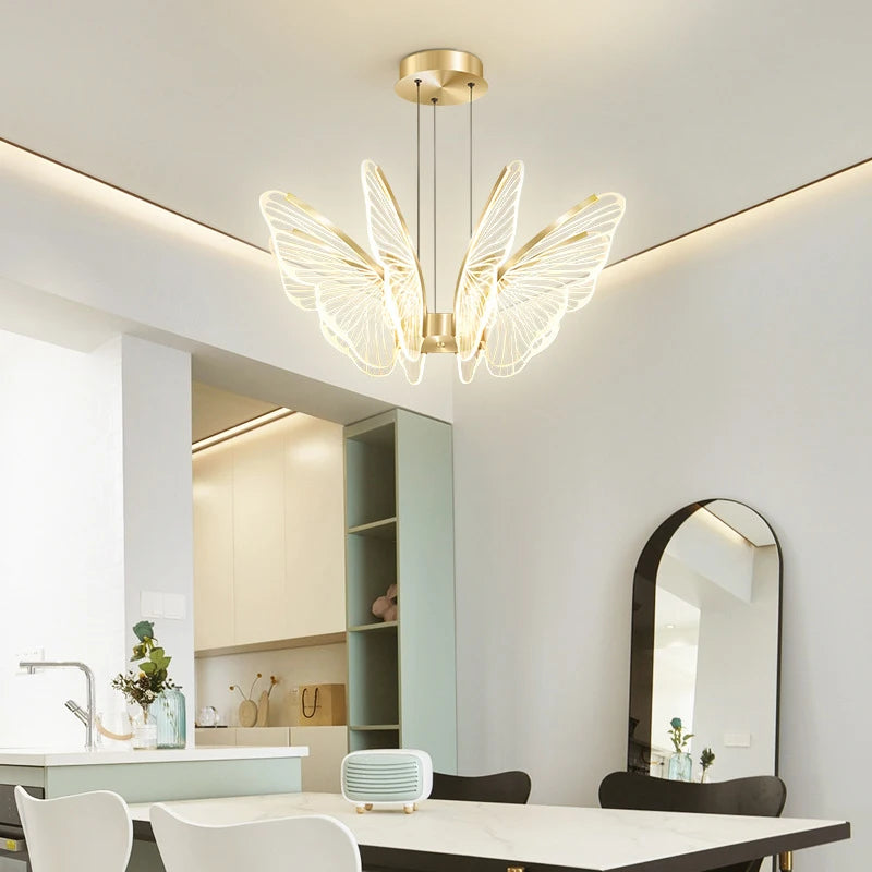 Moonriver éclairage LED papillon lustres salon Table à manger suspension lampe Style moderne suspension pour la maison - vue 4 sur 10