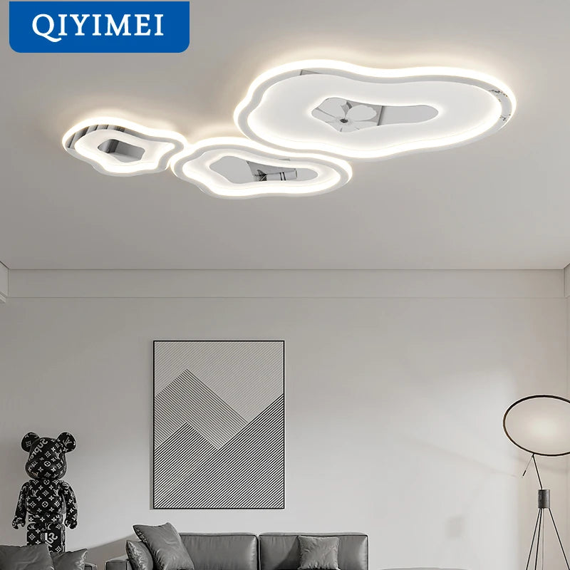 Plafonnier à formes chromé moderne à LED - vue 7 sur 14