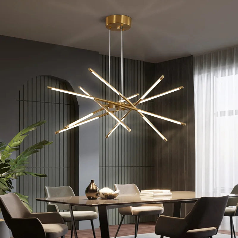 lustre design en forme de bâton led pour décoration intérieure - vue 4 sur 24
