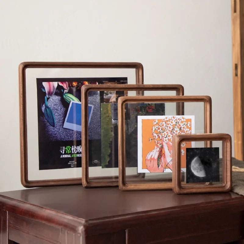cadre photo double face en bois et verre pour décoration intérieure - vue 4 sur 6