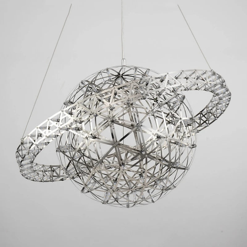 lustre sphérique raimond satellite en acier inoxydable led décor