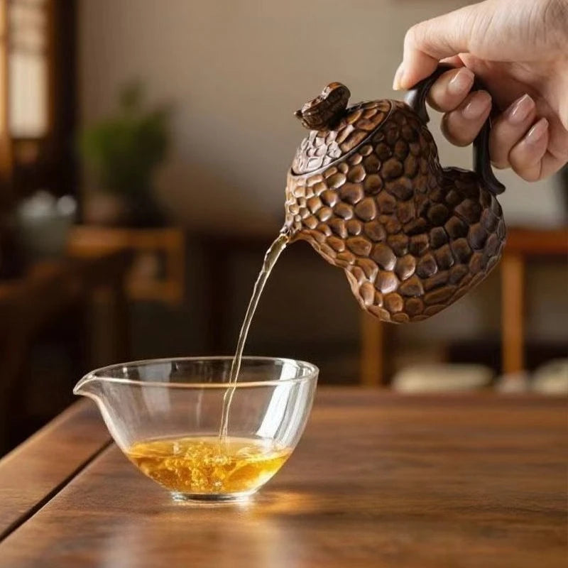 theiere ceramique nanputuo demi relief fait main artisanale