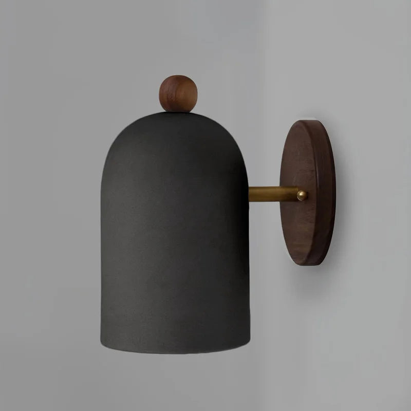 Walnut Wood Iron, Simple Modern Wabi-sabi style, Wall Sconce for Bedroom, Bedside, Living, Dining Room, Corridor Aisle - vue 4 sur 10