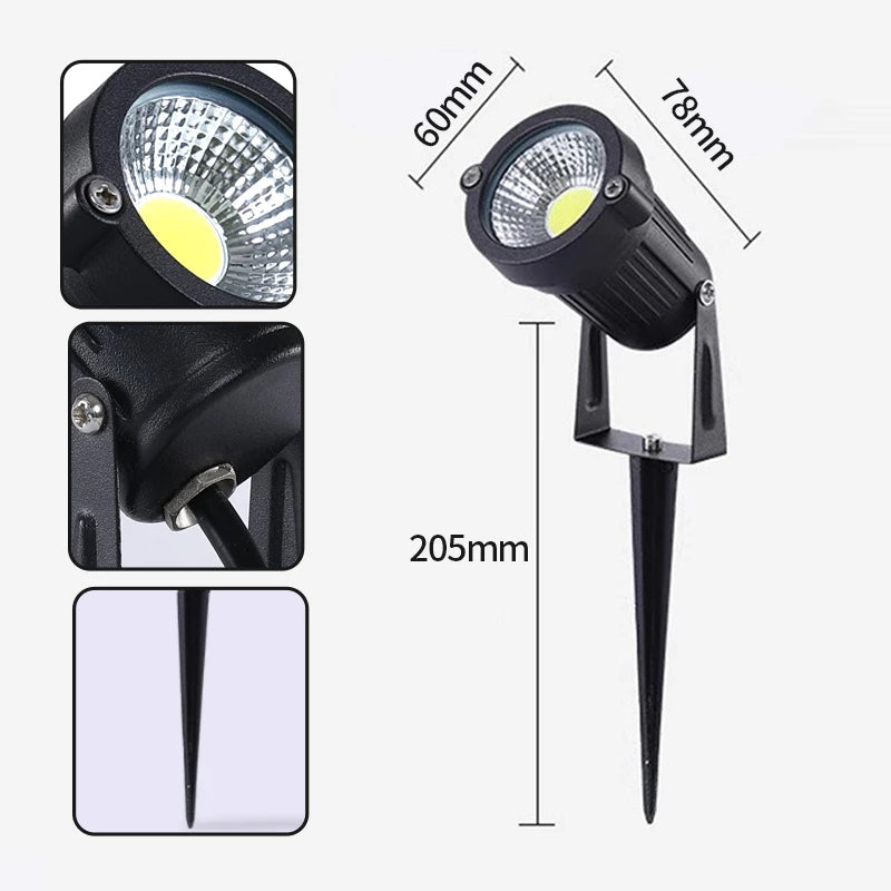 lampe de jardin led étanche pour éclairage extérieur - vue 7 sur 10