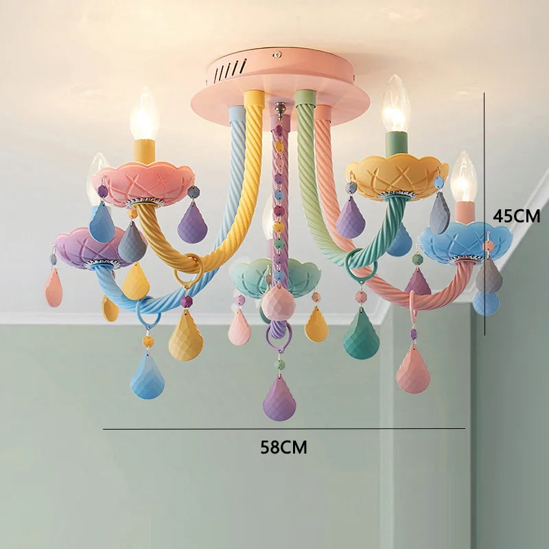 lustre arc-en-ciel en cristal design kawaii pour décoration chambre enfant - vue 14 sur 18